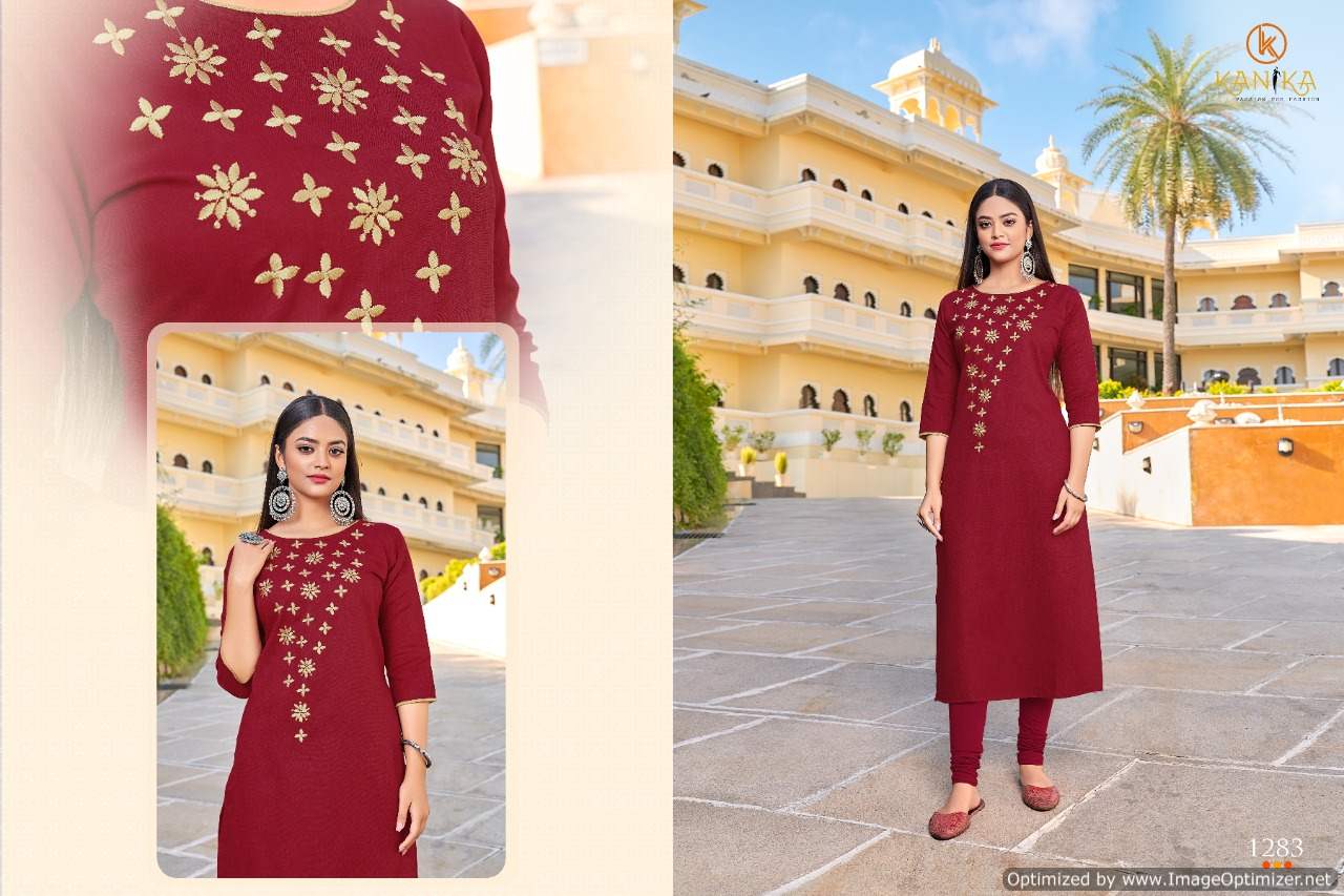 Kanika Aditi 11 Latest Fancy Ethnic Wear Silk Embroidery Kurti Collection